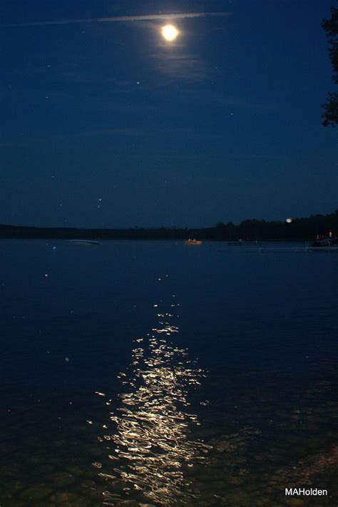 Moon Over Lake Champlain By Mark Holden Night Landscape Lake