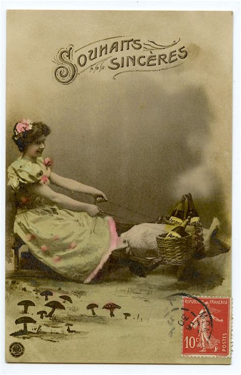Lot Antique Vintage Postcard French Photo Design