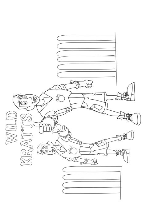 Chris And Martin Kratt From Wild Kratts Coloring Page Free Printable