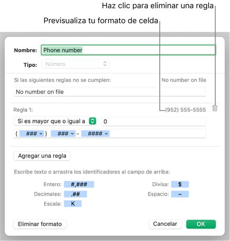 Crear Un Formato Personalizado De Celda En Numbers En La Mac Soporte
