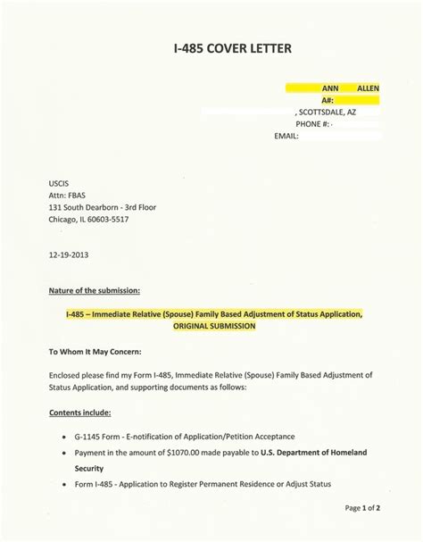 Like this thread 0 0. Sample Cover Letter K1 Visa Adjustment Status | Sample Resume