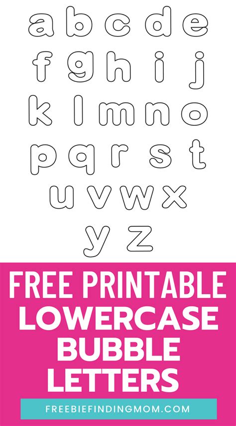 Free Lowercase Bubble Letters To Print Freebie Finding Mom