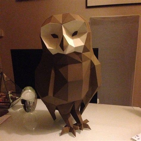 Owl Model Paper Craft Digital Template Origami Pdf Download Diy Low