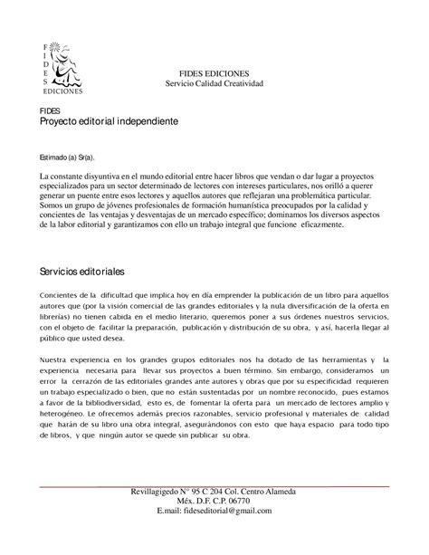 Carta De Presentación By Fides Editorial Issuu