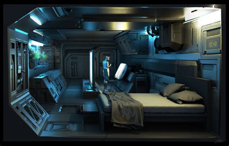 Artstation Sci Fi Bed Room Concept Art