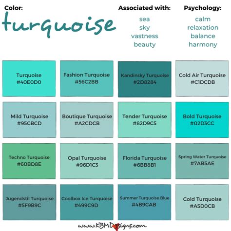 50 Shades Of Turquoise Color Names Hex Rgb Cmyk Codes 52 Off