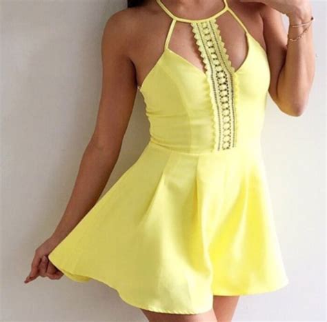 dress yellow yellow dress neon neon dress summer summer dress cleavage sexy girly