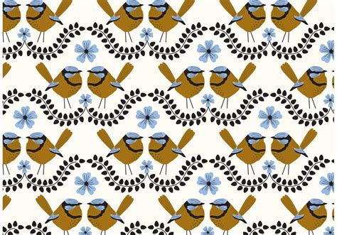 Blue Wren Repeat Pattern Download Free Vector Art Stock Graphics