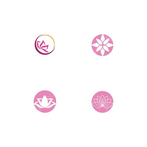 Set Beauty Vector Lotus Icon Wellness Logo Line Vector Wellness Logo