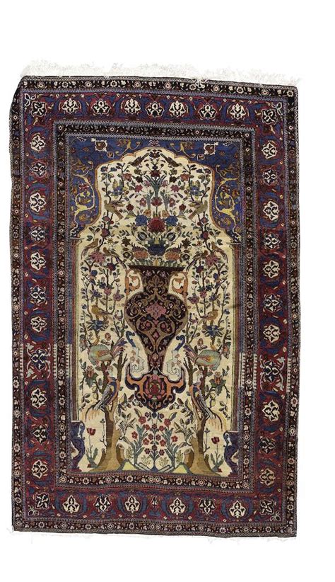 bonhams an isfahan prayer rug central persia 206cm x 126cm