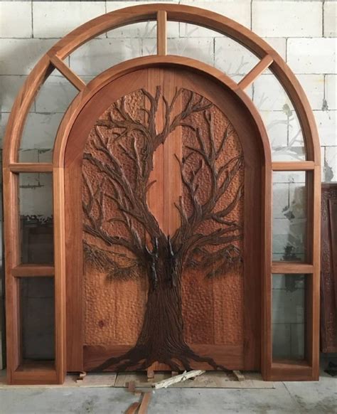 Custom Hand Carved Tree Door Wood Doors Monarch Custom Doors