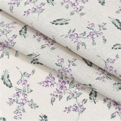 Linen Cotton Fabric By The Yard Flower Fabric 53 Wide Sg Etsy