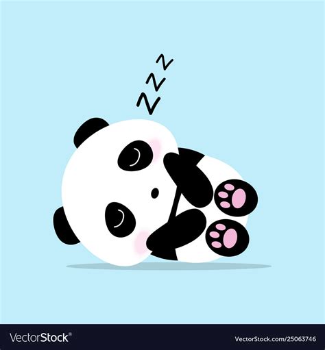 Cute Panda Cartoon Sleep Concept Royalty Free Vector Image