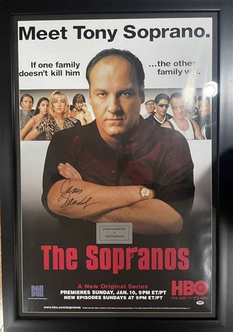 James Gandolfini Signed And Framed The Sopranos Poster Psa Coa Apr