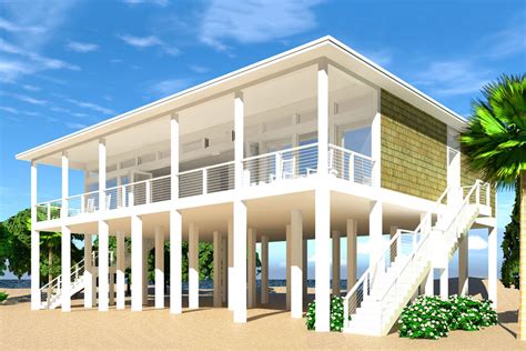 Gamtnwx > beaches > nice tropical home on pilings over coastal beach. Modern Piling Loft-Style Beach Home Plan - 44073TD | Architectural Designs - House Plans
