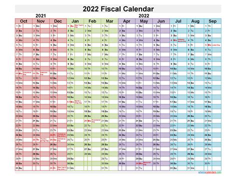 Fiscal Year 2022 Calendar Template Nofiscal22y21