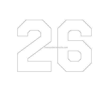 Free Jersey Printable 26 Number Stencil