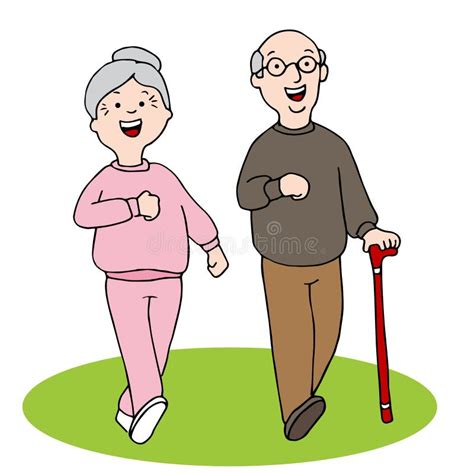 Senior Citizens Walking Stock Vector Illustration Of Walker 49228151