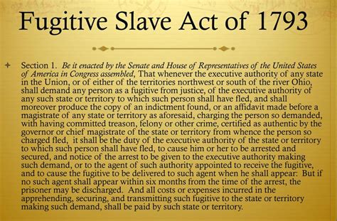 Fugitive Slave Act 1793 Samepassage