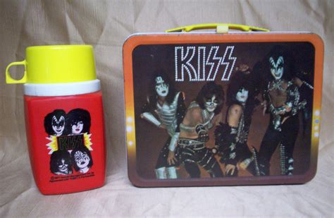 Kiss Lunch Box And Thermos Vintage 1977 Metal Lunchbox Antique Rock Band Collectible Vintage