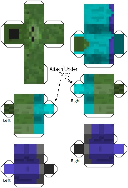 Make Your Own Minecraft Zombie Print Out Papercraft