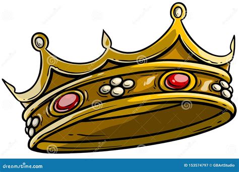 Cartoon Golden Royal King Crown Vector Stock Vector Illustration Of