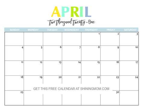 You can personalize the calendar before you print it. Free Printable 2021 Calendar: So Beautiful & Colorful!