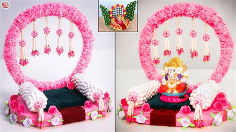 Beautiful Diy Ganpati Decoration Ganesh Chaturthi Decoration Idea At Home Youtube