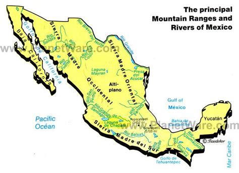 México Cordilleras Mapa Mapa De México Cordilleras América Central