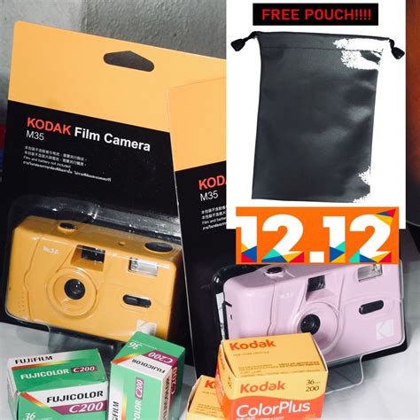 This camera features a fixed fujinon f/3.5 35mm lens. Kodak M35 Film Camera | Shopee Malaysia