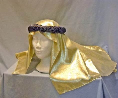 This Is An Adjustable Roll Headpiece And Gold Lame Headscarf Or Veil
