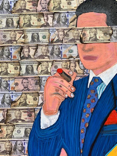 Gordon Gekko Wall Street Collage Painting Print On Canvas Etsy