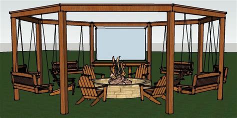 Diy Pergola Fire Pit With Swings Fine Woodworking Tool