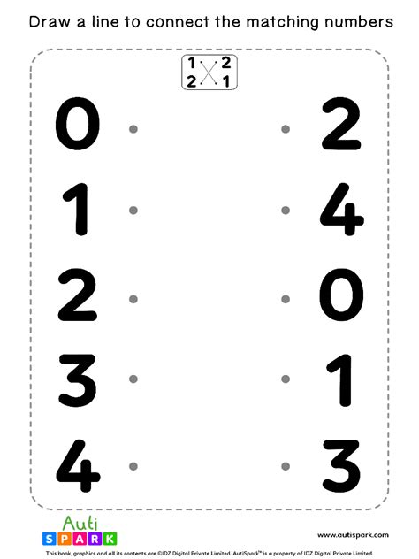 Match The Numbers Worksheet Free Matching 05 Autispark