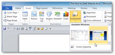 How To Take Screenshots With Word 2010