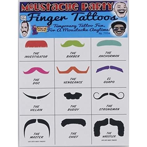Mustache Finger Tattoos Package Click On The Image For Additional