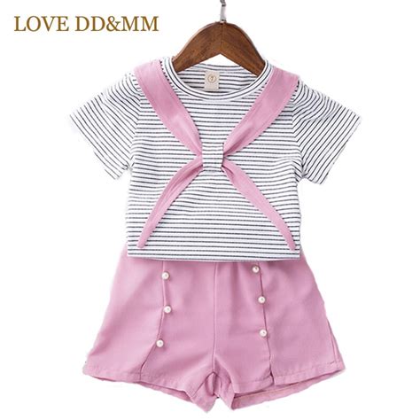 Love Ddandmm Girls Clothing Sets 2018 Summer New Girl Fashion Simple