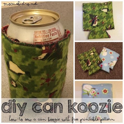 Diy Can Koozie Coozie Tutorial Pattern Easy Sewing Project Christmas