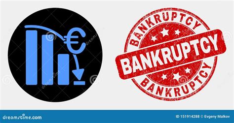 Vektor Eurokrisen Diagramm Ikone Und Schmutz Konkurs Dichtung Vektor