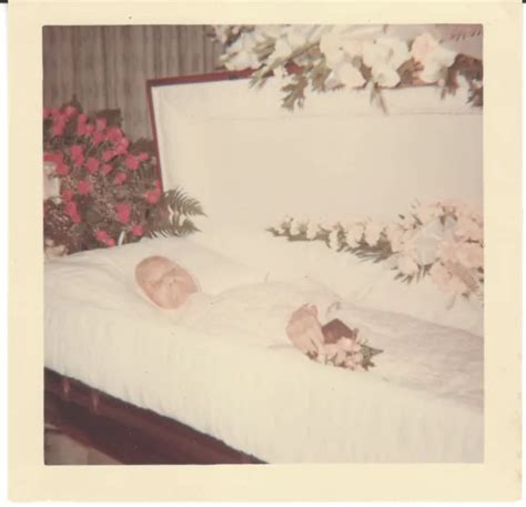 Vintage Color Photo Post Mortem Postmortem Woman In Open Casket Funeral