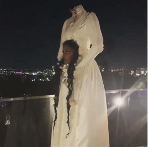 janelle monae takes on terrifying headless bride halloween look metro news