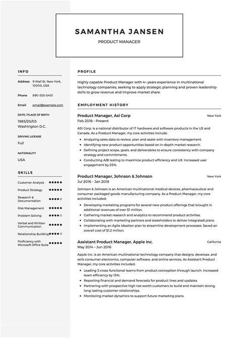 How To Create A Product Manager Resume Template In Microsoft Word