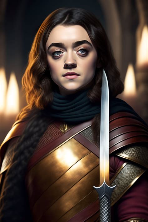 Lexica Maisie Williams As Arya Stark Holding The The Sword Of Omens