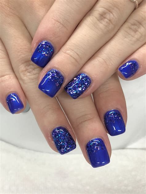 Glitter Royal Blue Acrylic Nails Sanscompro Misaucun