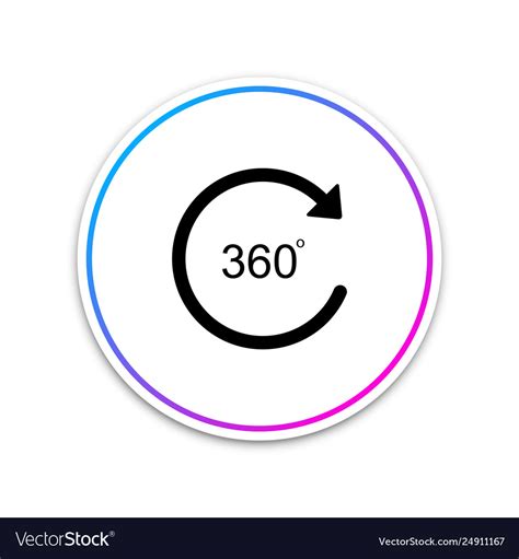 Angle 360 Degrees Icon Isolated On White Vector Image