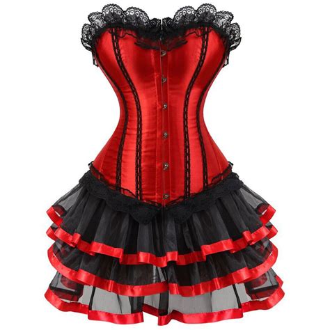 Sexy Red Gothic Corset Top Overbust Bustier Corset Dress Plus Size Corselet 6xl Burlesque Gothic