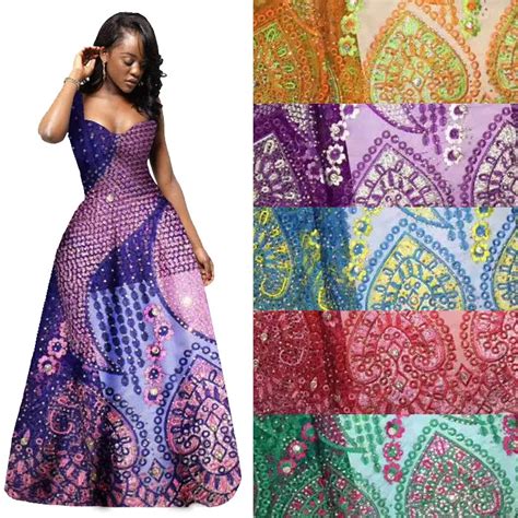 Purple African Lace Fabric 2017 High Quality Lace Laces Fabric Embroidered Nigerian Fabric