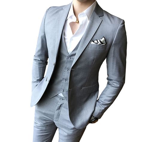 2020 Solid Color Slim Fit Male Suits Wedding Dress Men Business Casual Blazer Wedding Prom