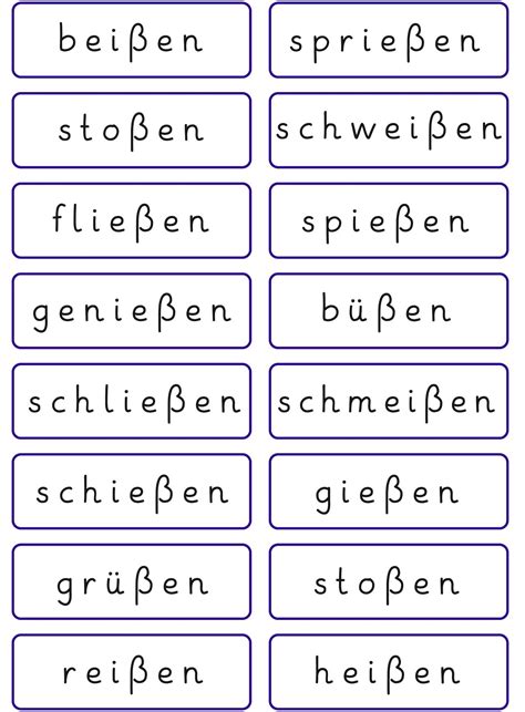 Lernstübchen Wortkarten Mit ß Wörtern