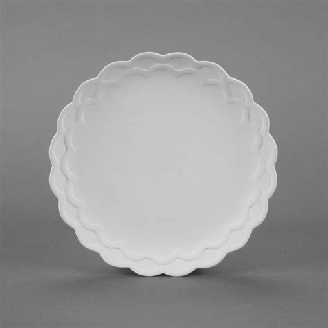 Ready To Paint Ceramic Bisque Scalloped Salad Plate